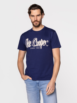Koszulka męska bawełniana Lee Cooper LOGO DRAW-1010 XL Niebieska (5904347388607)