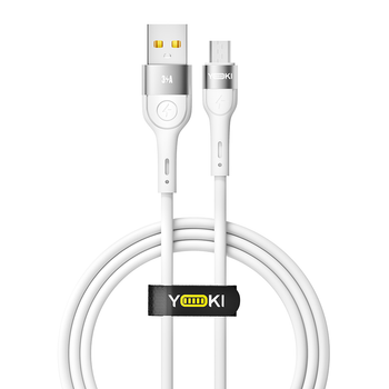 Кабель для зарядки и обмена данными USB YOKI YK-EX11 EXTRA Series USB/МicroUSB 60W (3A/20V) 1.2m White