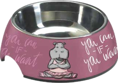 Миска Croci MILAMINE HIPPO нержавіюча, гумова основа 0.40 л 24 см (8023222242272)