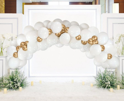 Гірлянда з повітряних кульок Godan Beauty & Charm White & Gold 70 шт (5902973168563)