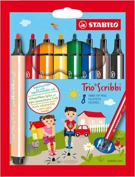Zestaw flamastrów Stabilo Trio Scribbi 8 szt (4006381343626)