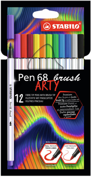 Набір фломастерів Stabilo Pen 68 Brush Arty 12 шт (4006381566926)