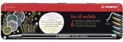 Набір фломастерів Stabilo Pen 68 Metallic 6 шт (4006381530323)