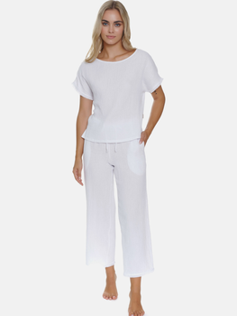 Піжама (футболка + штани) жіноча бавовняна Doctor Nap PM.5319 XL Біла (5902701190323)