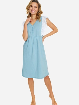 Нічна сорочка жіноча бавовняна Doctor Nap TCB.5363 M Блакитна (5902701193102)