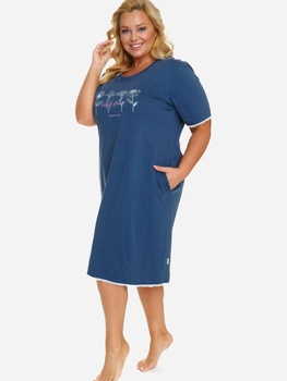Нічна сорочка жіноча бавовняна Doctor Nap TB.5366 XXL Темно-синя (5902701195229)