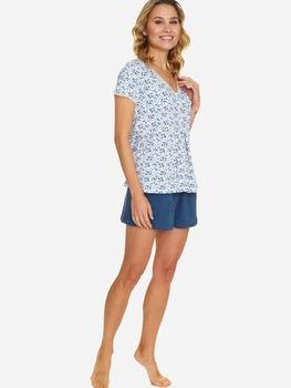 Піжама (футболка + шорти) жіноча бавовняна Doctor Nap PM.5374 S Темно-синя (5902701193782)