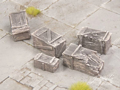 Декор Juweela Старі дерев'яні ящики Маленькі Темні масштаб 1:45 10 шт (4260360089350)