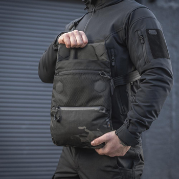 Сумка на плече однолямкова тактична M-Tac Konvert Bag Elite Multicam Black/Black (Чорний Мультикам)
