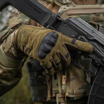 Тактичні рукавички із вбудованим захистом M-Tac Assault Tactical Mk.6 Olive (Олива) Розмір S