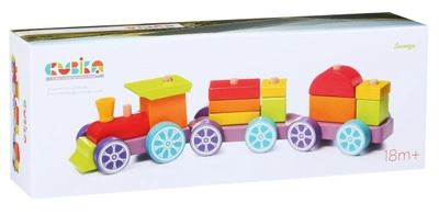 Drewniana zabawka Cubika Pociąg Rainbow Express LP-3 15 części (4823056512923)