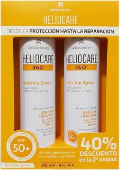 Сонцезахисний спрей Heliocare 360 Invisible Spray SPF 50+ 2 x 200 мл (8436574363401)