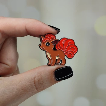 Металлический значок, пин "Покемон Вульпикс. Pokemon" (Знач0826)