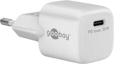 Зарядний пристрій Goobay USB-C PD GaN Fast Charger Nano 30W White