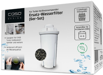 Filtr odkamieniający do dyspensera-podgrzewacza wody Caso Turbo 6 szt (4038437018417)