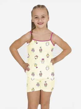 Дитячий комплект білизни (майка + труси) для дівчинки Elmas Kids 2412 100 см Жовтий з принтом (4520734006858)