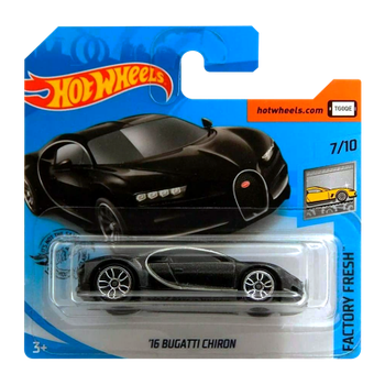 Машинка Базовая Hot Wheels '16 Bugatti Chiron Factory Fresh 1:64 GHC02 Black 1шт