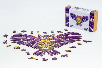 Дерев'яні пазли PuzzleOK Чарівна Сова 41,1*24,9 см, в картонному пакуванні, 120 деталей