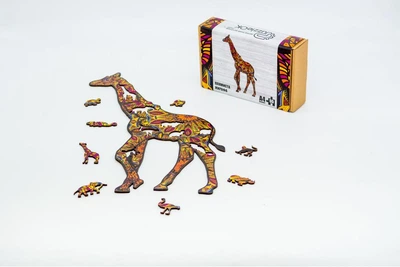 Деревянные пазлы PuzzleOK Пятнистый жираф 18,2*28,3 см, в картонной упаковке, 55 деталей