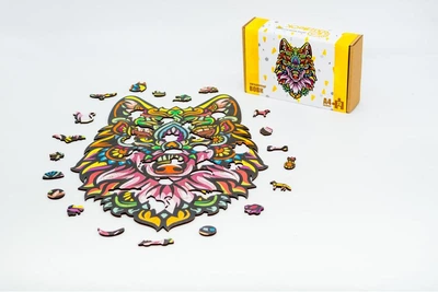 Дерев'яні пазли PuzzleOK Загадковий Вовк 20,9*28,8 см, в картонному пакуванні, 73 деталі