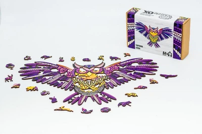 Дерев'яні пазли PuzzleOK Чарівна Сова 29,2*17,6 см, в картонному пакуванні, 69 деталей