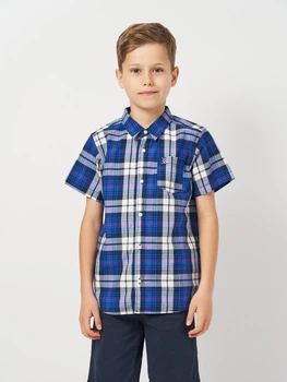 Підліткова сорочка в клітинку для хлопчика Minoti 17SHIRT 1 40851TEN 158-164 см Синя (5063025290585)
