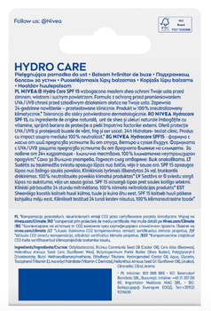 Зволожуючий бальзам для губ Nivea Hydro Care 4.8 г (9005800362984)