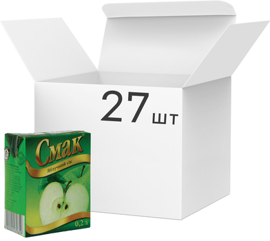 Упаковка соку Смак Яблучний 0.2 л х 27 шт (4820001470659)