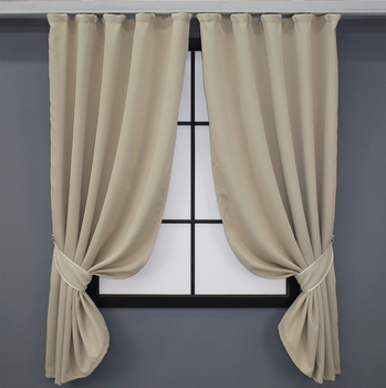 Комплект штор коротких VR-Textil Блекаут Bagema Rvs № 1240ш 130х170 см 2 шт Бежевий (35-0029)