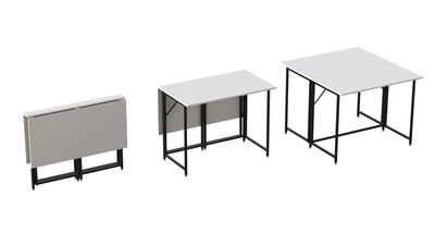 Стол-книжка трансформер Морис 2 Ferrum-decor 750x1000x1100 Черный металл ДСП Белый 16 мм (MORI201)
