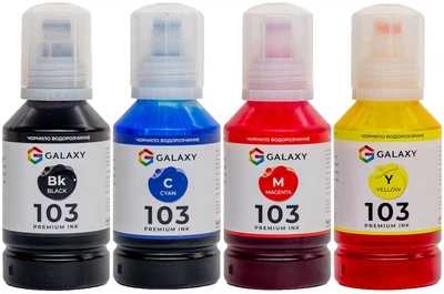 Комплект чернил Galaxy 103 для Epson L-series (B/C/M/Y) 4x140ml (GAL-E103-4x140)