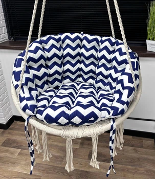 Подушка для подвесной качели Zig-zag 60х40 см синяя