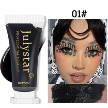 Крем - гель для обличчя та тіла флуоресцентний, Julystar Professional Make-up, водорозчинний крем для гриму, 5 мл, чорний