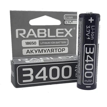 Аккумулятор 18650 литий-ионный Rablex 34ООmAh, З.7V