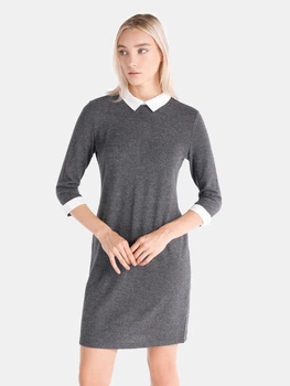 Платье короткое осеннее женское Colin's CL1065289-ANM S Серое (8683197791610)