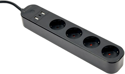 Мережевий фільтр Gembird Smart 4 розетки USB Type-A + USB Type-C 1.5 м Black (TSL-PS-S4U-01)
