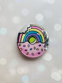 Держатель для смартфона / планшета попсокет Popsocket с плавающими блестками (Макарун)