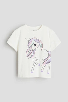 Футболка біла Єдиноріг H&M 134-140см (400095642)