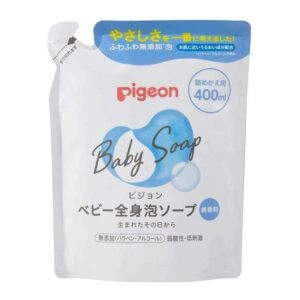 Детское мыло-пенка Pigeon Baby Soap, для всего тела c 0 месяцев, 400 мл, запасной блок