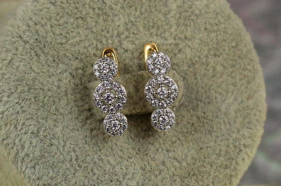 Серьги Xuping Jewelry Молекулы с родием 1,5 см золотистые