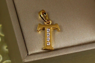 Кулон Xuping Jewelry літера Т 1.5 см лимонний