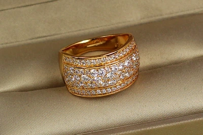 Кольцо Xuping Jewelry кадушка с камнями р 18 золотистое