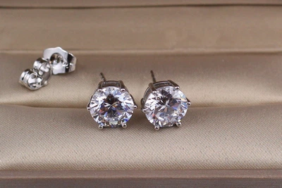Сережки гвоздики Xuping Jewelry на шість кріплень 9 мм сріблясті