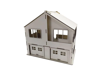 Домик кукольный деревянный DecorWood с гаражом для детских машинок 40х30х44 см