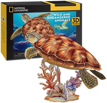 Puzzle 3D CubicFun Zwierzęta zagrożone Żółw morski (6944588210809)
