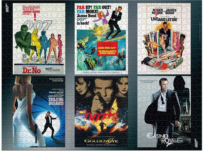 Пазл Winning Moves JAMES BOND 007 Actor Debut Poster 1000 pcs (5036905043106)