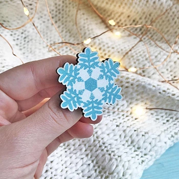 Значок из дерева Craft Pins Ажурная снежинка (CU-00362)