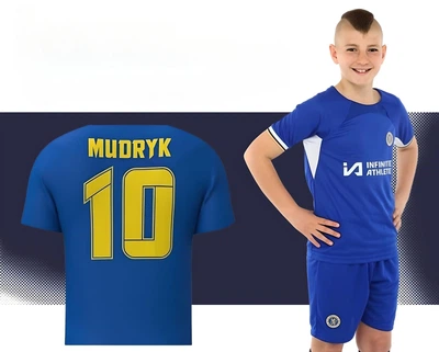 Форма футбольна дитяча із символікою футбольного клубу CHELSEA домашня 2024 МУДРИК 10 (MUDRYK 10) (р-р 26, 12років, 120-125см, синій) (CO-6331_26_вік_12 років,_зростання)