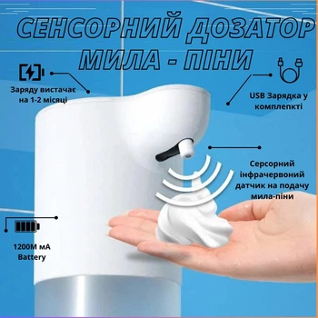 Безконтактний USB -дозатор для мила-піни ViO S1
