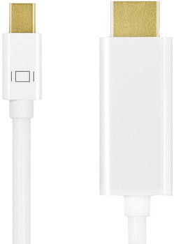 Kabel LogiLink Mini DisplayPort - HDMI 4K 1 m White (4052792052244)